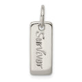 Sterling Silver Polished COURAGE/SURVIVOR Reversible Charm, 22 x 7 mm