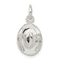 Sterling Silver Cowboy Hat Charm, 17 x 10 mm