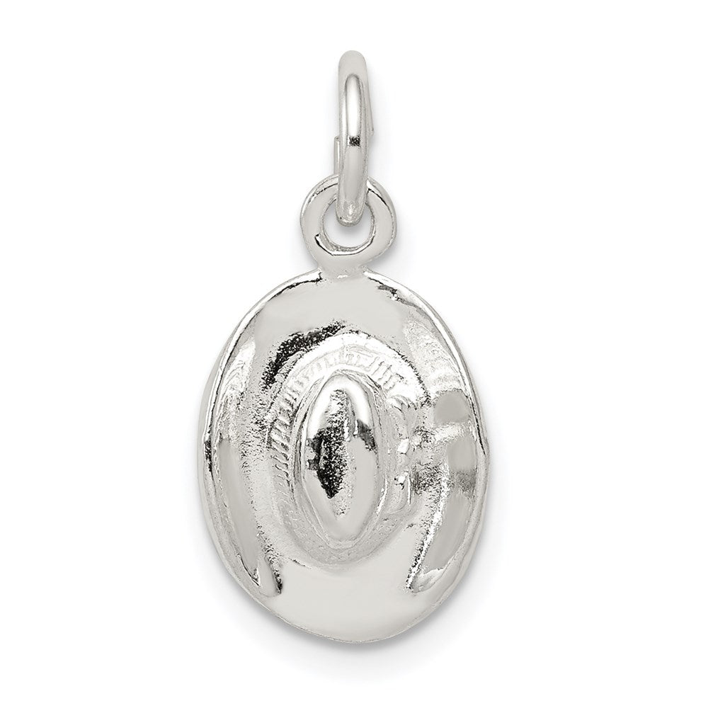 Sterling Silver Cowboy Hat Charm, 17 x 10 mm