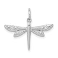 Sterling Silver Rhodium-plated CZ Dragonfly Pendant, 15.25 x 23.5 mm
