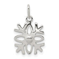 Sterling Silver Polished Snowflake Charm, 11.75 x 10.82 mm