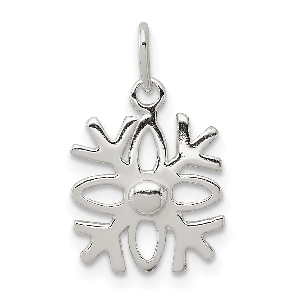 Sterling Silver Polished Snowflake Charm, 11.75 x 10.82 mm
