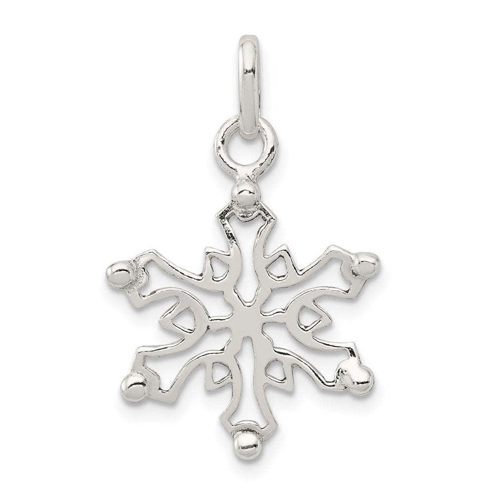 Sterling Silver Polished Snowflake Pendant, 18.5 x 17.5 mm