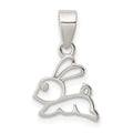 Sterling Silver Rhodium-plated Polished Bunny Pendant, 10.5 x 10.5 mm