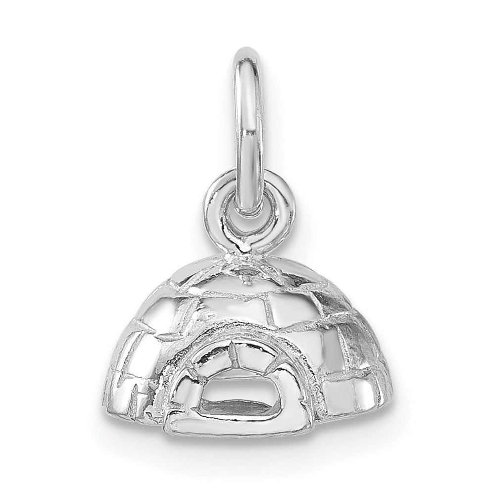Sterling Silver 3-D Polished Igloo Pendant, 13.25 x 10.85 mm