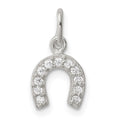 Sterling Silver Polished Horseshoe CZ Charm, 8 x 8 mm