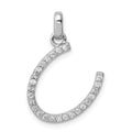 Sterling Silver Rhodium-plated CZ Pendant, 16 x 13 mm