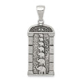 Sterling Silver Antiqued Stacked Elephants Engraved Pendant, 27 x 14 mm