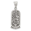 Sterling Silver Antiqued Good Luck Icon Pendant, 23 x 11 mm