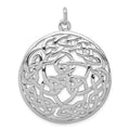Sterling Silver Rhodium-plated Polished Celtic Pendant, 35 x 35 mm
