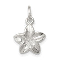 Sterling Silver Polished Plumeria Flower Pendant, 18.57 x 12.32 mm