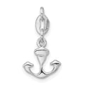 Sterling Silver Polished Anchor Charm, 20.7 x 11.65 mm