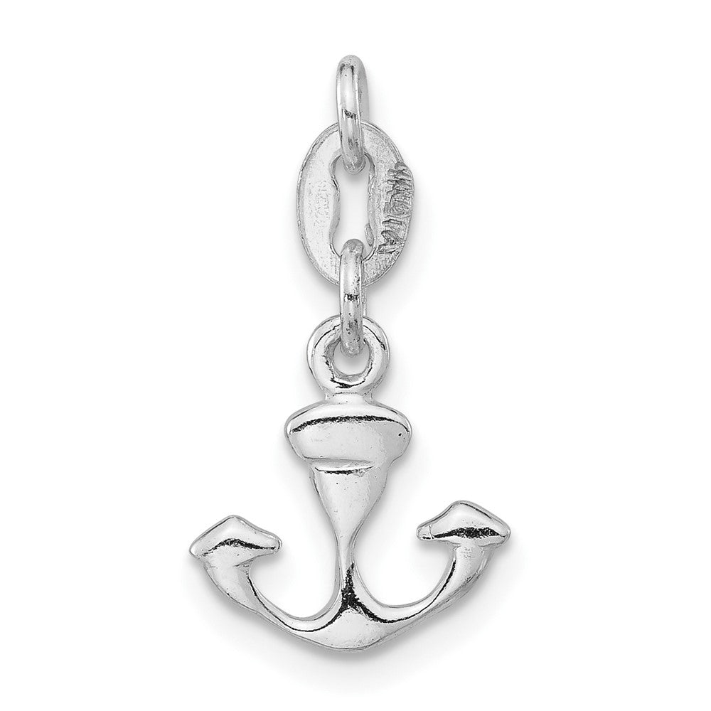 Sterling Silver Polished Anchor Charm, 20.7 x 11.65 mm