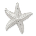 Sterling Silver Polished & Textured Starfish Chain Slide Pendant, 30.69 x 27.32 mm