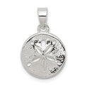 Sterling Silver Polished Sand Dollar Pendant, 20.81 x 13 mm