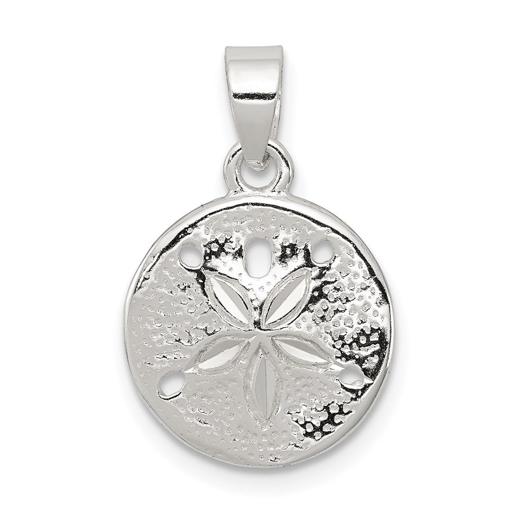 Sterling Silver Polished Sand Dollar Pendant, 20.81 x 13 mm