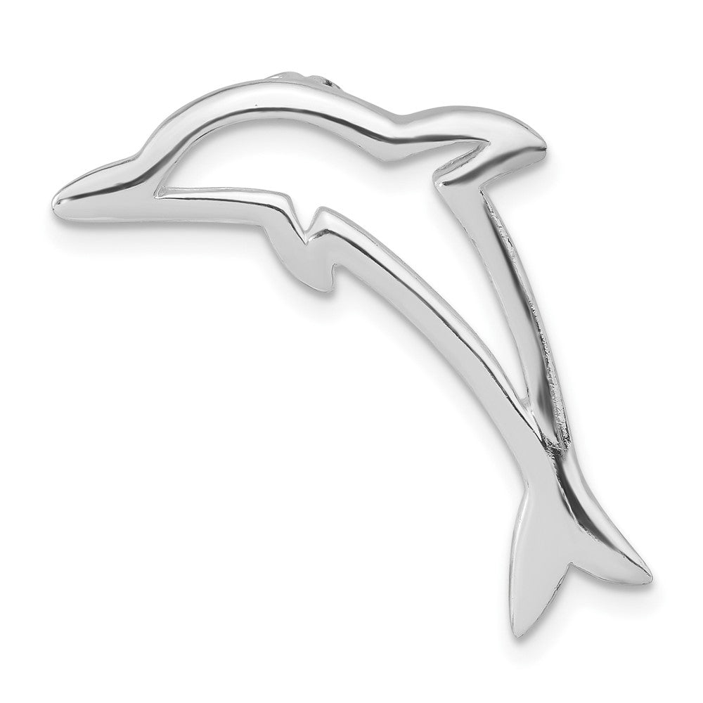 Sterling Silver Polished Dolphin Chain Slide, 26.25 x 30.8 mm