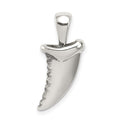 Sterling Silver Antiqued Polished Shark Tooth Pendant, 22 x 10 mm