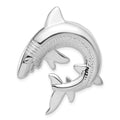 Sterling Silver Polished & Textured Shark Chain Slide Pendant, 41 x 32.5 mm