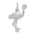 Sterling Silver Flamingo Charm, 22 x 13 mm