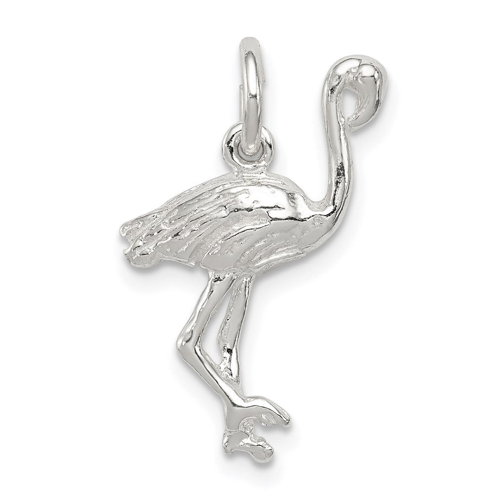 Sterling Silver Flamingo Charm, 22 x 13 mm