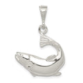 Sterling Silver Polished Salmon Pendant, 30 x 20.5 mm
