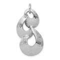 Sterling Silver Rhodium-plated Polished & Satin Drop Pendant, 31.3 mm