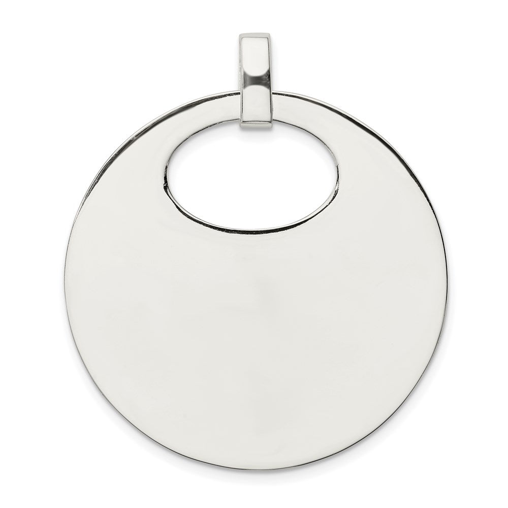Sterling Silver Polished Pendant, 40 mm