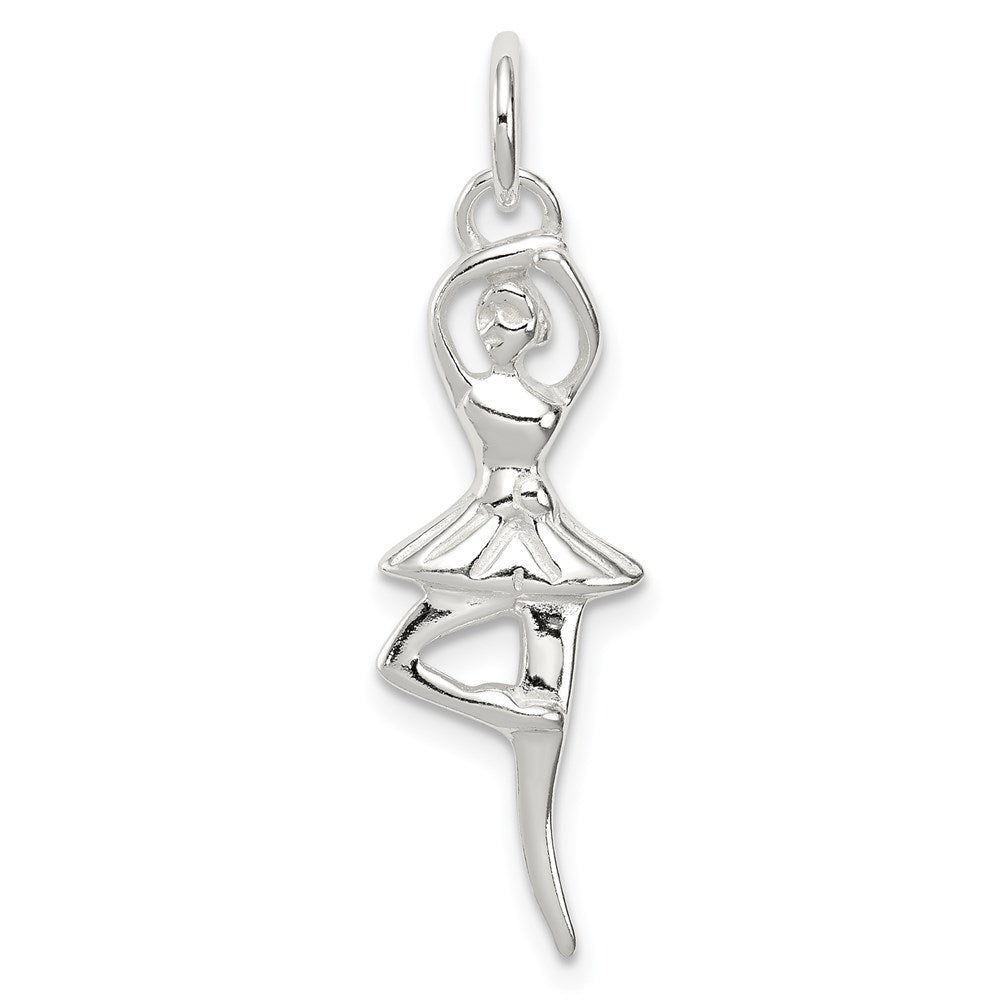 Sterling Silver Polished Ballerina Pendant, 30.5 x 9 mm