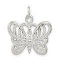 Sterling Silver Butterfly Charm, 25 x 25 mm