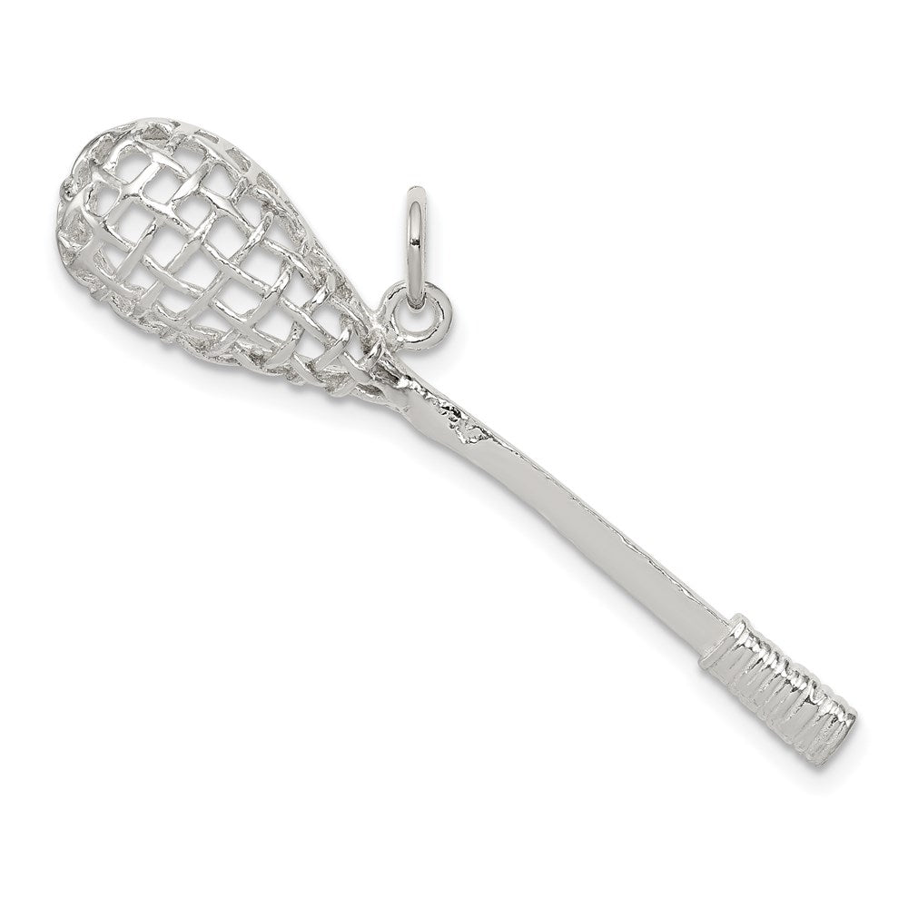 Sterling Silver Polished Lacrosse Pendant, 41.3 x 9 mm