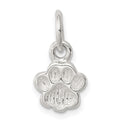 Sterling Silver Polished and Textured Paw Print Charm, 9 x 9 mm