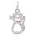 Sterling Silver Polished Cat Charm, 18.5 x 12.3 mm