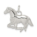 Sterling Silver Polished & Textured Horse Pendant, 20 x 23 mm
