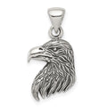 Sterling Silver Antiqued Polished Textured Eagle Head Pendant, 19.5 x 12.2 mm