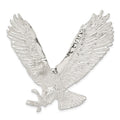 Sterling Silver Polished & Textured Eagle Chain Slide, 44 x 45 mm