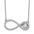 Sterling Silver Polished Vibrant CZ Infinity Necklace, 12.6 mm