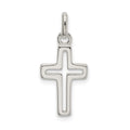 Sterling Silver Cut-out Cross Charm, 20 x 11 mm