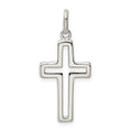 Sterling Silver Cut-out Cross Charm, 26.8 x 15 mm