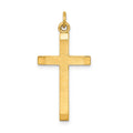 Sterling Silver Gold-plated Polished and Satin Cross Pendant, 28.8 x 15.2 mm