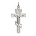 Sterling Silver Polished Eastern Orthodox Cross Pendant, 40 x 21 mm