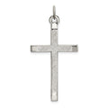 Sterling Silver Polished and Textured Cross Pendant, 40.2 x 22 mm