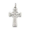 Sterling Silver Polished and Textured Celtic Cross Pendant, 20 x 12.1 mm