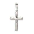 Sterling Silver Polished D/C Cross Pendant, 23 x 13 mm
