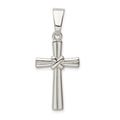 Sterling Silver Polished Cross Pendant, 29.5 x 16.5 mm