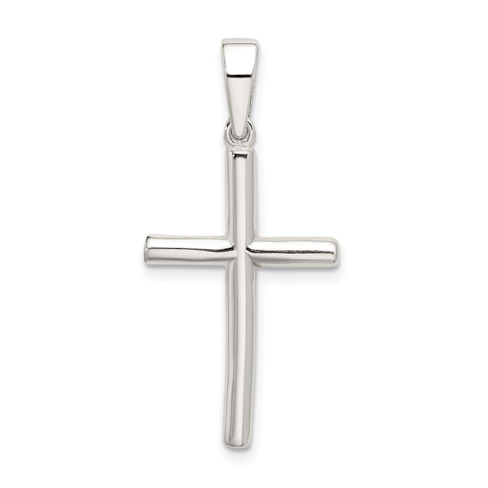 Sterling Silver Polished Cross Pendant, 27.5 x 16 mm