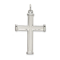 Sterling Silver Polished and Satin Cross Pendant, 39 x 26 mm