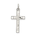 Sterling Silver Polished Satin 7 D/C Cross Pendant, 21 x 12 mm