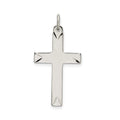 Sterling Silver Satin and D/C Cross Pendant, 26.2 x 15.2 mm