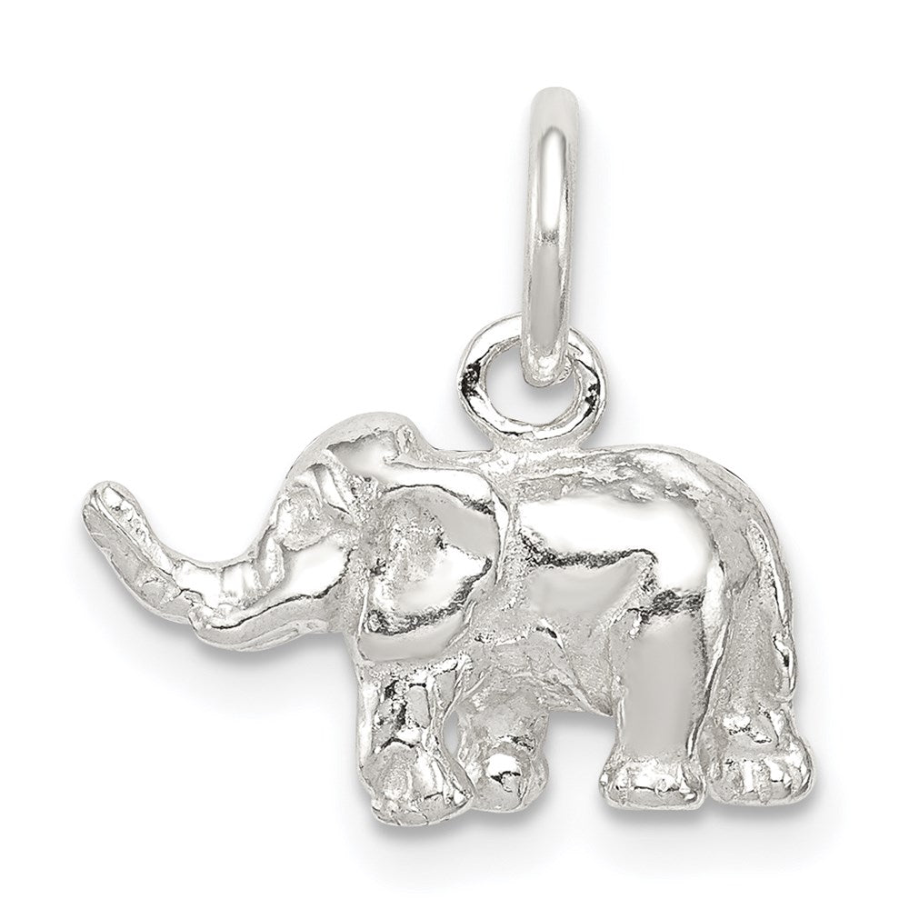 Sterling Silver Elephant Charm, 11 x 15 mm